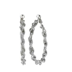 Robyn G. Braided Metal Silver-tone 2” Hoop Earrings